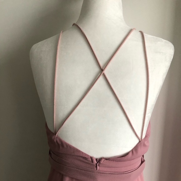 Mendocino nude pink long pant jumpsuit with slit - Picture 5 of 5